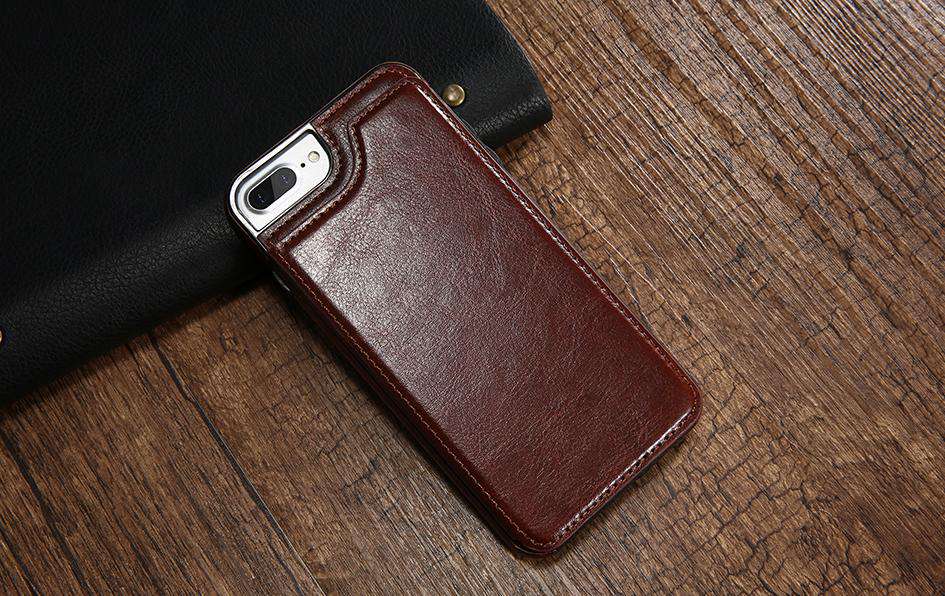 Luxury Wallet Style Premium Leather Case - iPhone Covers – JustAndBest
