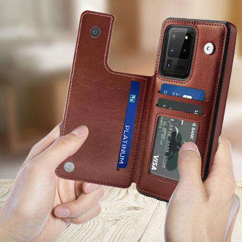 Luxury Wallet Style Premium Leather Case iPhone cover – JustAndBest India
