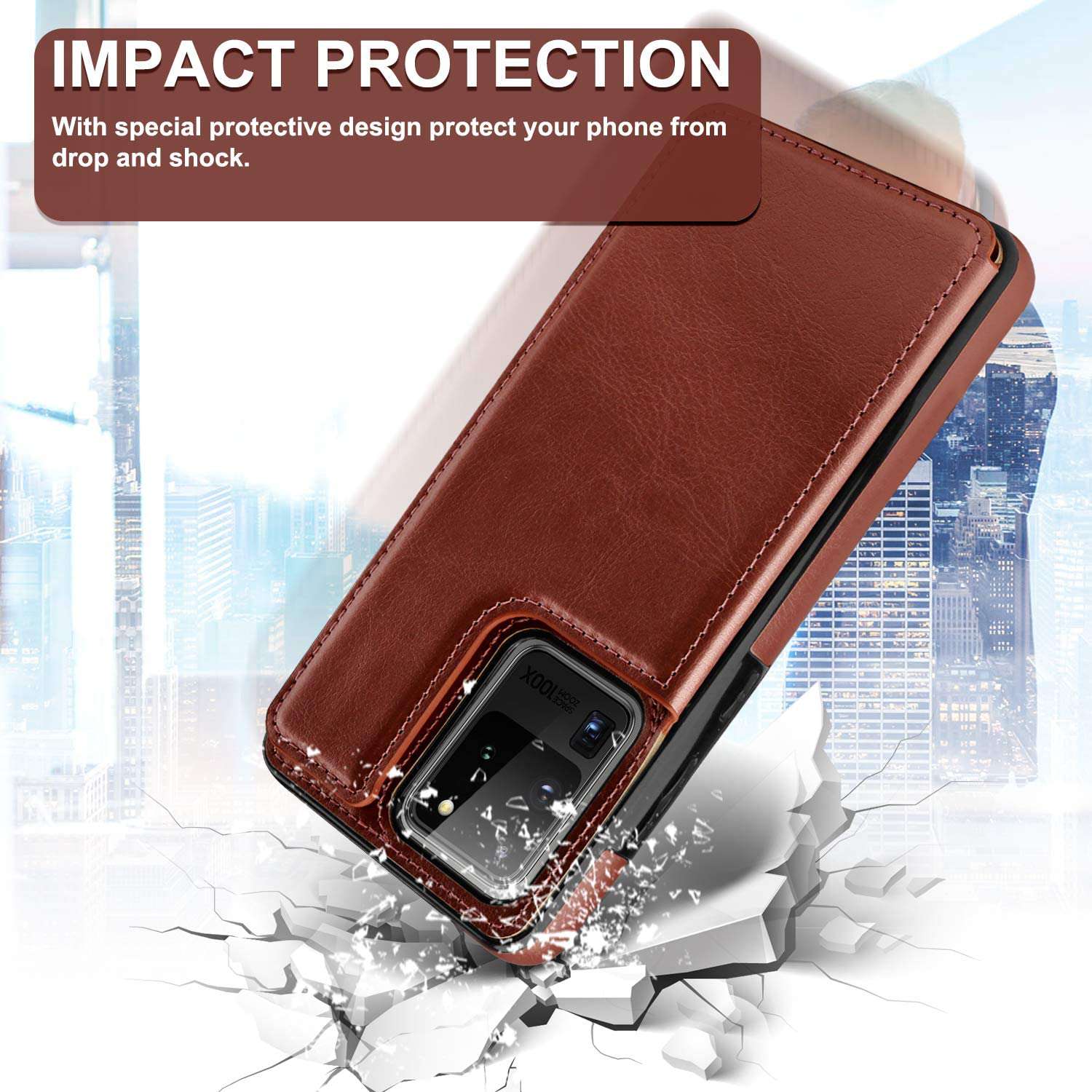 Luxury Wallet Style Premium Leather Case iPhone cover – JustAndBest India