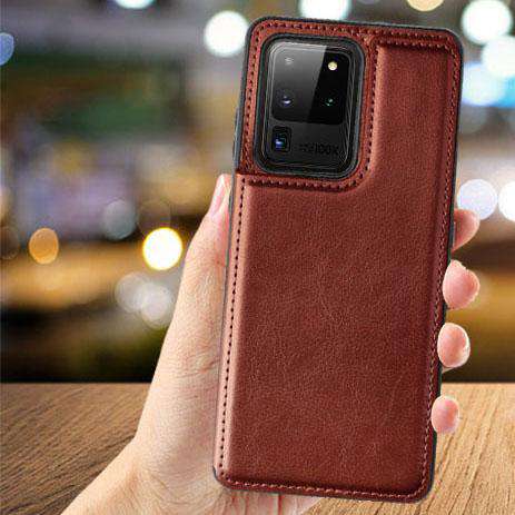 Luxury Wallet Style Premium Leather Case iPhone cover – JustAndBest India