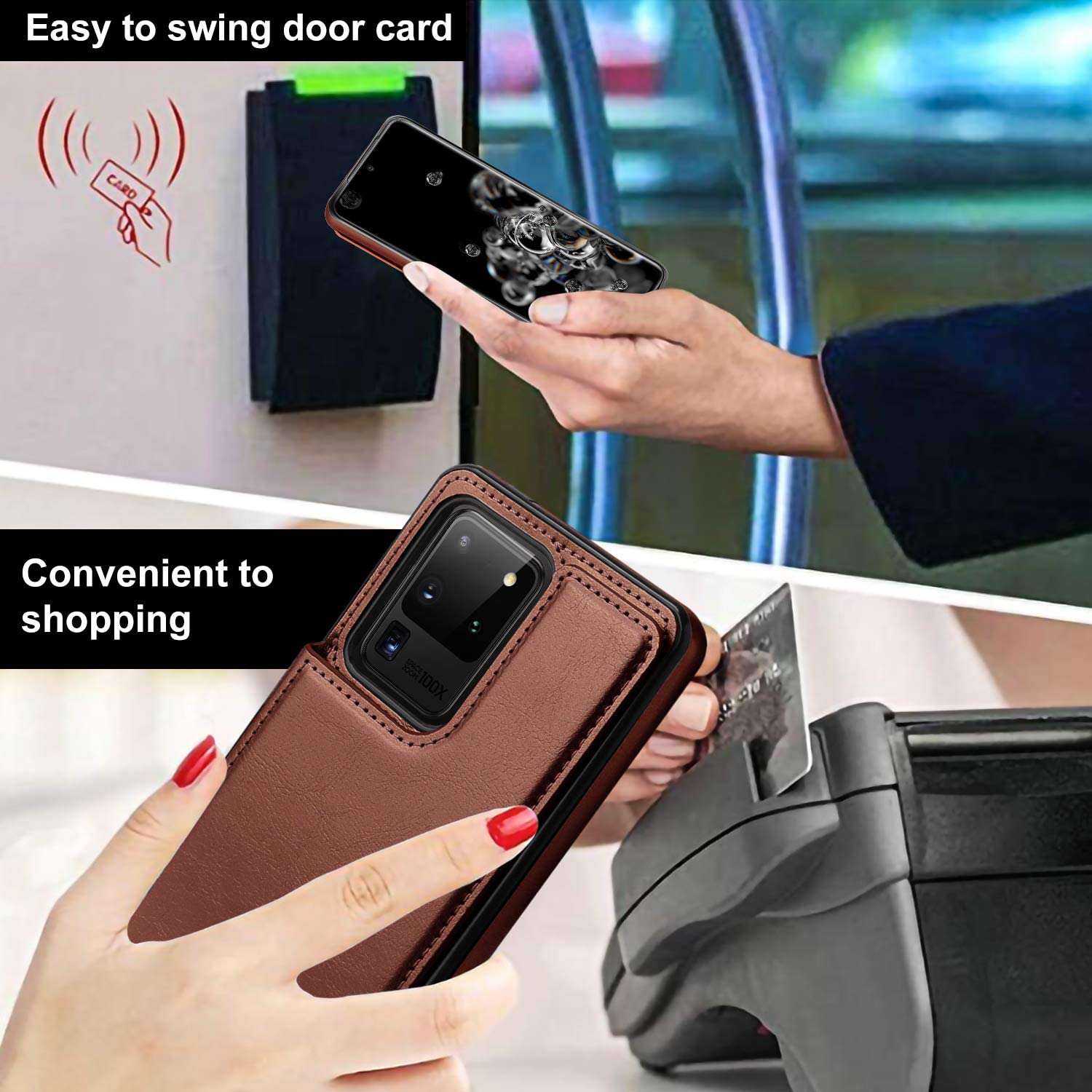 Luxury Wallet Style Premium Leather Case iPhone cover – JustAndBest India