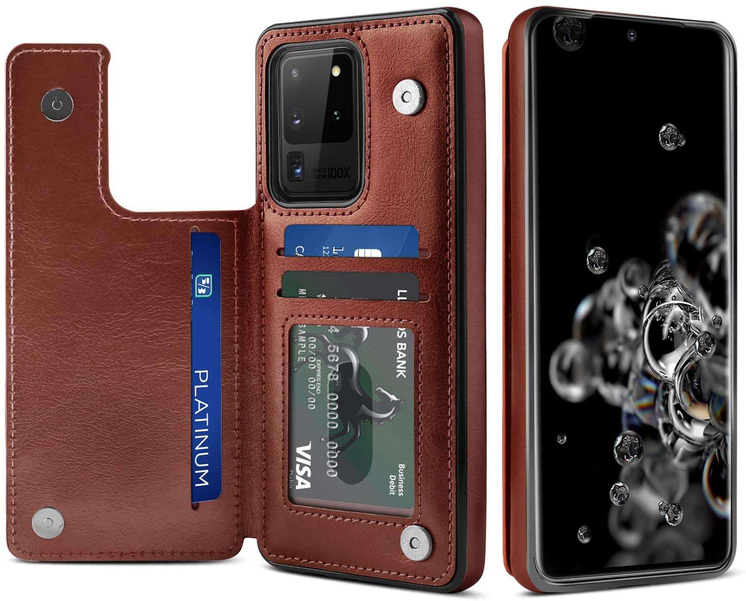 Luxury Wallet Style Premium Leather Case iPhone cover – JustAndBest India