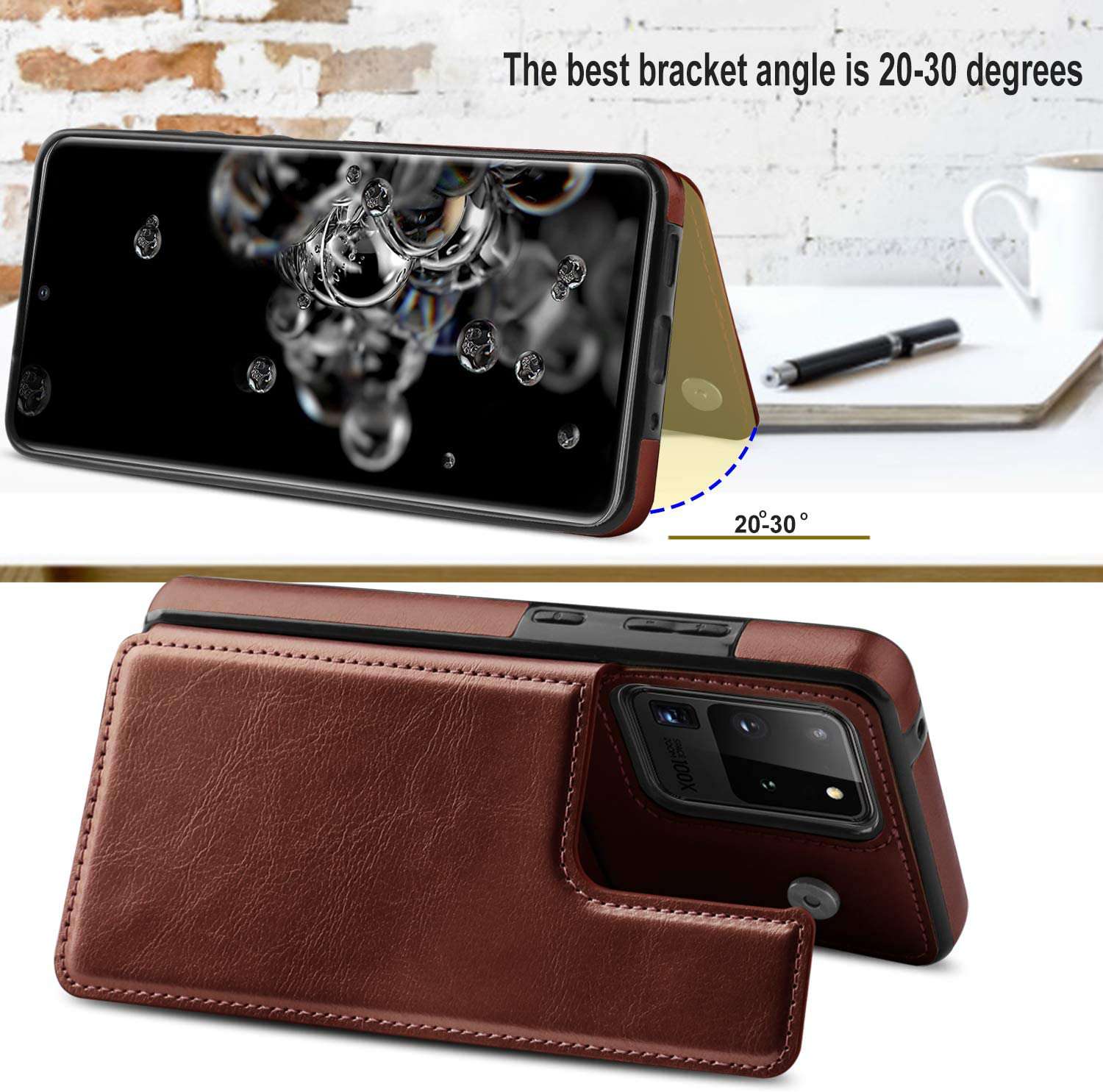 Luxury Wallet Style Premium Leather Case iPhone cover – JustAndBest India