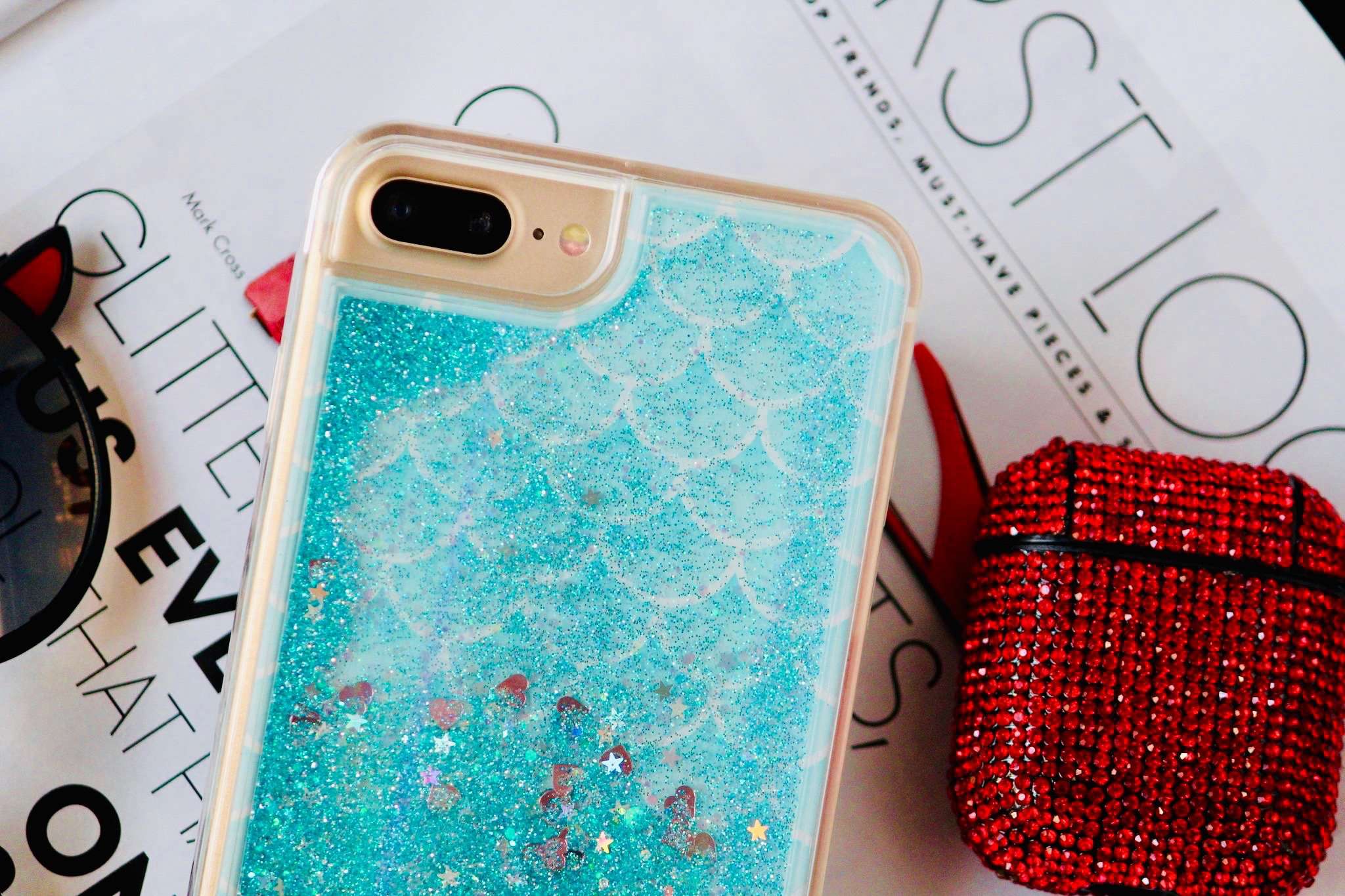 mermaid glitter iphone 7 plus cover