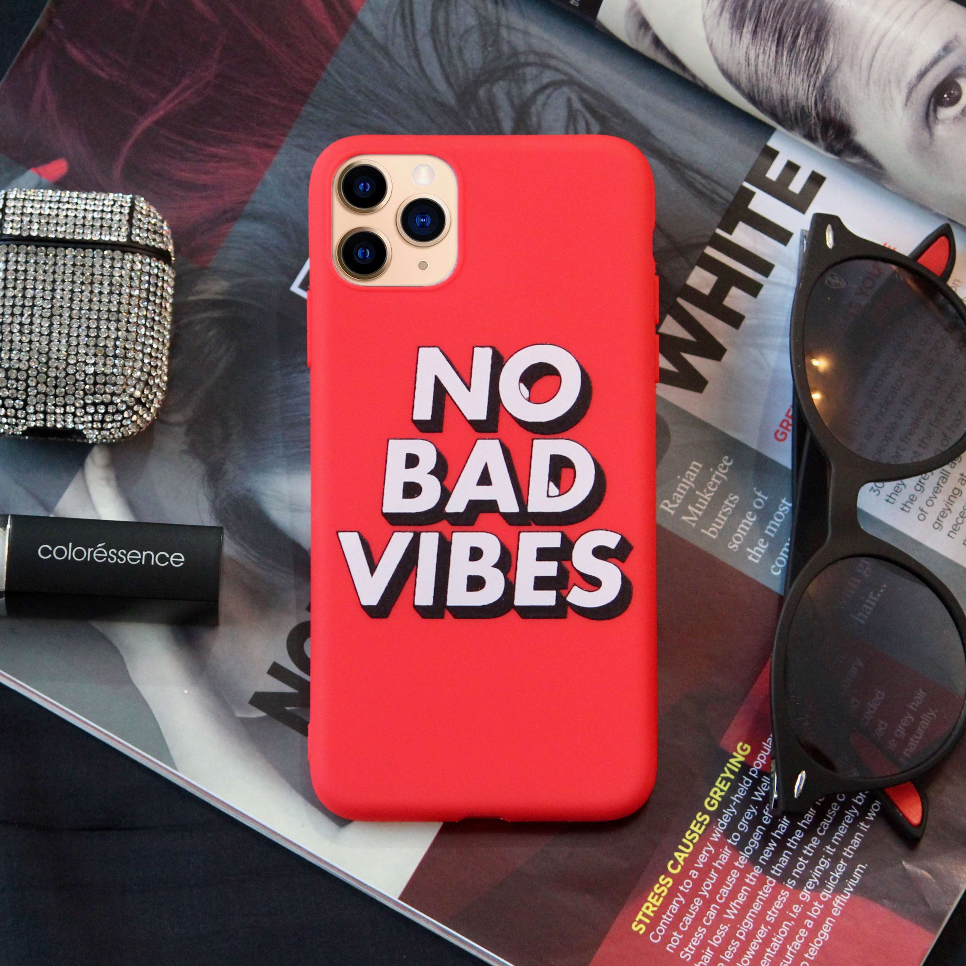 No Bad Vibes Silicone Soft Case (Available for iPhone 11 / 11 Pro / 11 Pro Max) – JustAndBest India