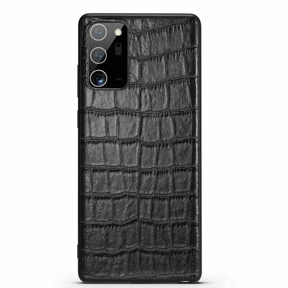 Jet Black Leather Samsung note 20 ultra Case