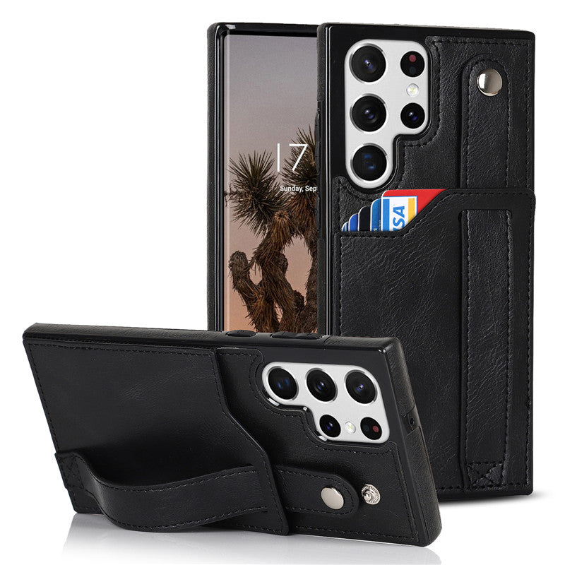 Premium Leather Wallet Style Hand Strap Case iPhone cover – JustAndBest India