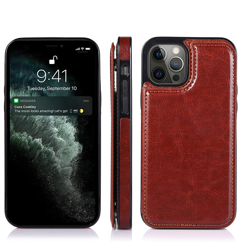 Luxury Wallet Style Premium Leather Case iPhone cover – JustAndBest India