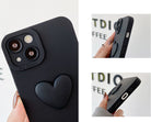 Midnight Black Cute Heart Lanyard Cover for iphone 14