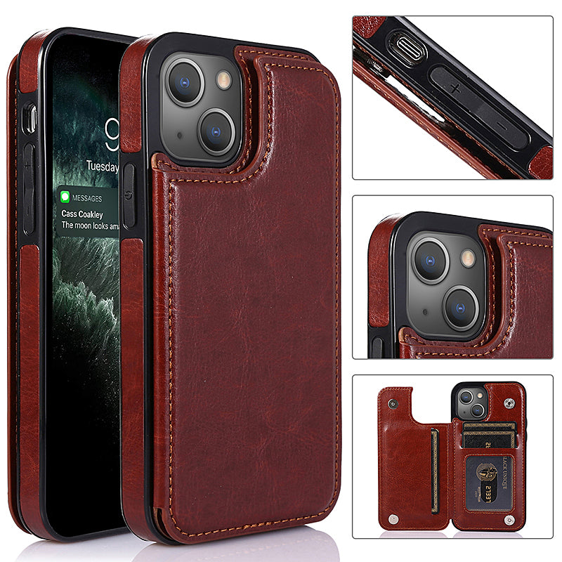 Luxury Wallet Style Premium Leather Case iPhone cover – JustAndBest India
