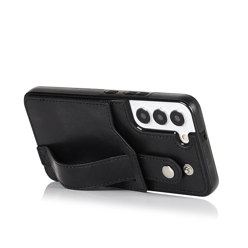 Premium Leather Wallet Style Hand Strap Case iPhone cover – JustAndBest India