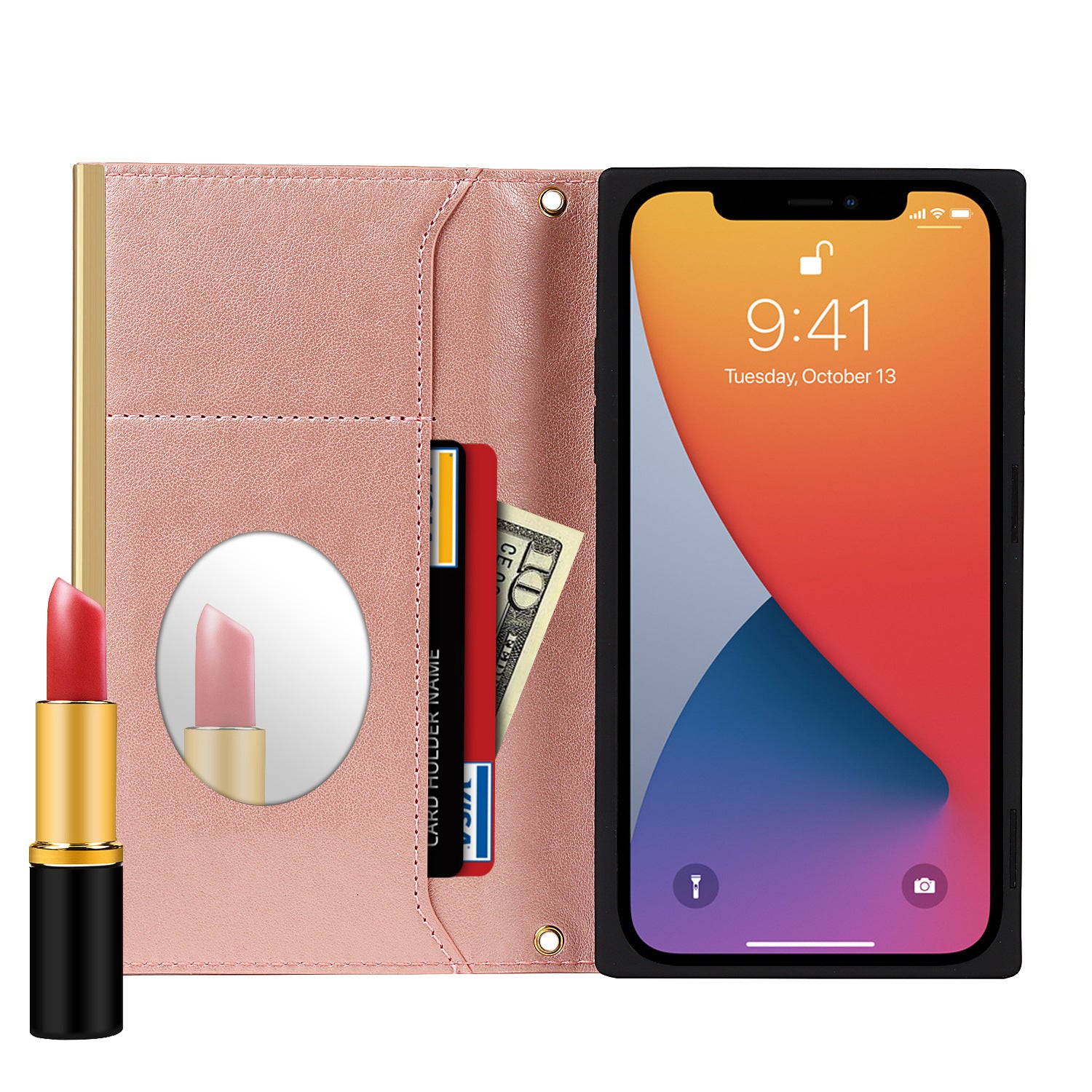 Rose Gold Luxury Leather Flip Case (with Chain Sling) iPhone cover – JustAndBest India