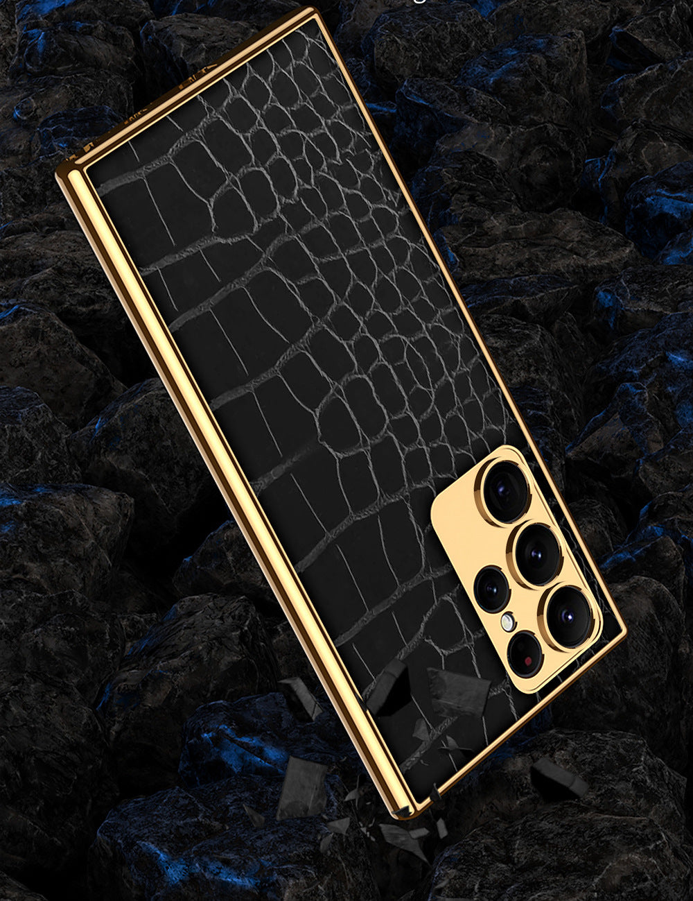 Gold Electroplated Croco Pattern Leather Luxury Cover iPhone cover – JustAndBest India
