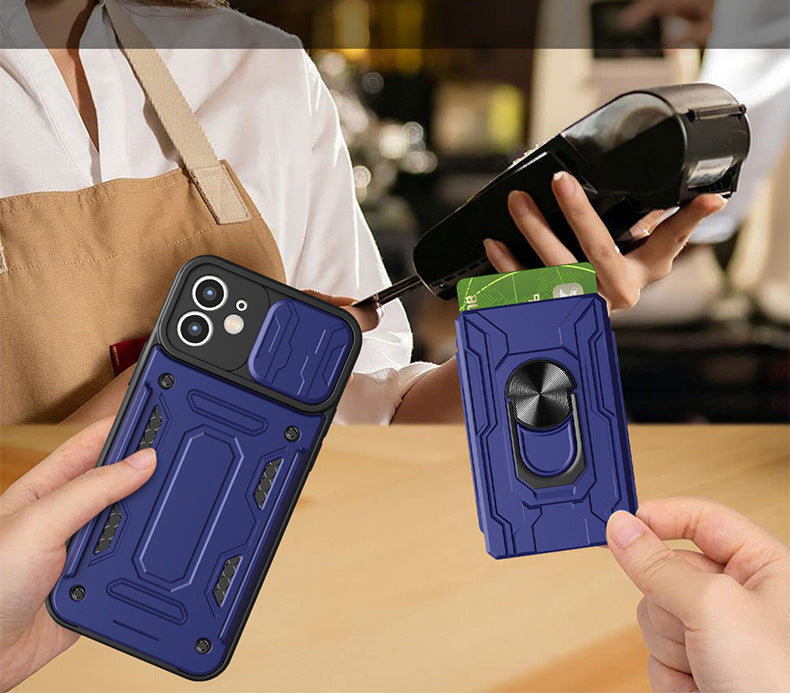 Card Holder Dual Layer Lens Protector Cover – phone accessory by JustAndBest India