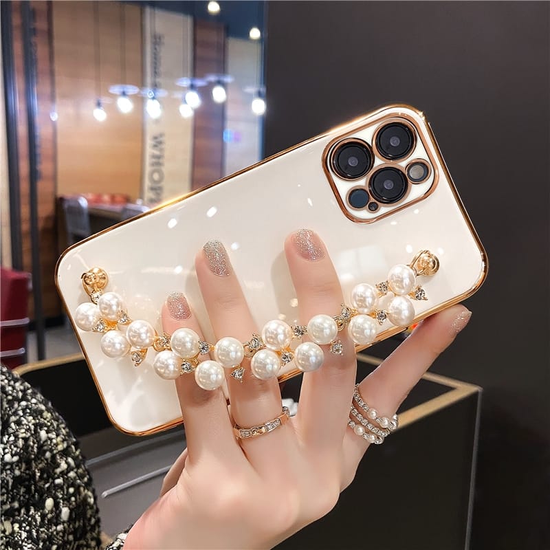 Elegant Pearl Rhinestones Bracelet Cover iPhone cover – JustAndBest India