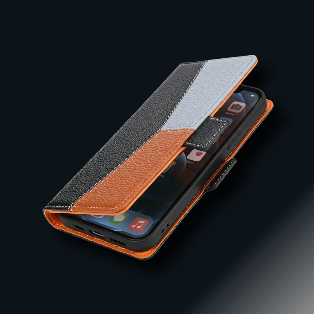 Premium Lychee Leather Card Holder Flip Case