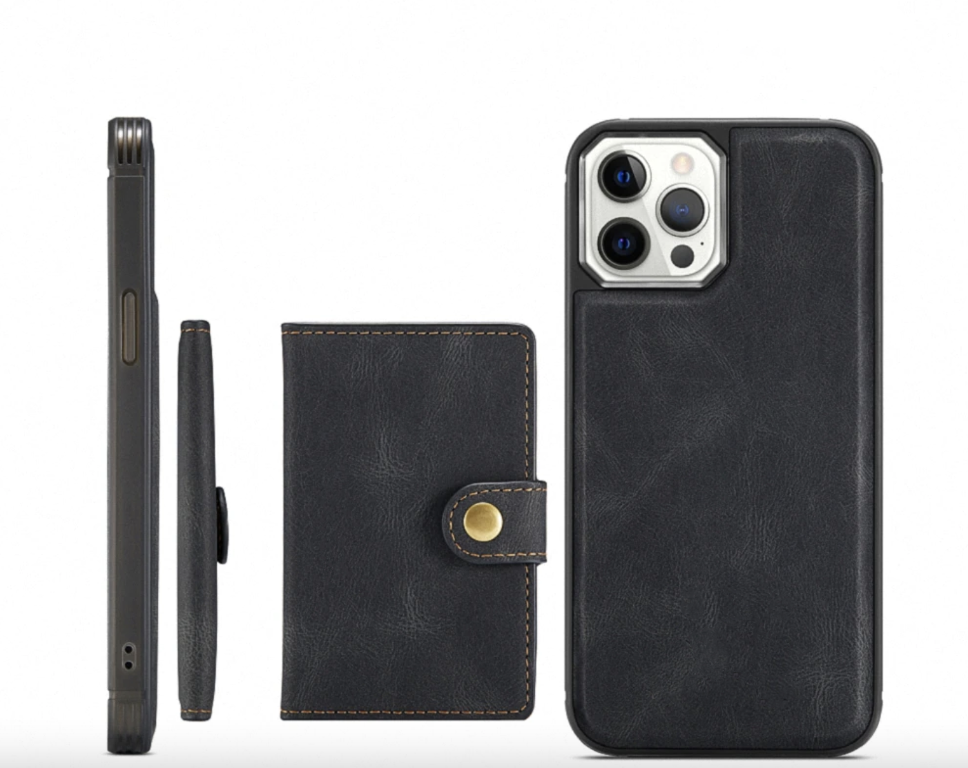 Premium Detachable Magnetic Wallet Style Leather Case iPhone cover – JustAndBest India
