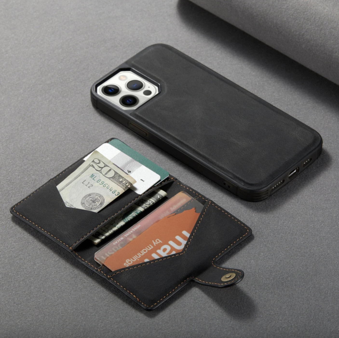 Premium Detachable Magnetic Wallet Style Leather Case iPhone cover – JustAndBest India