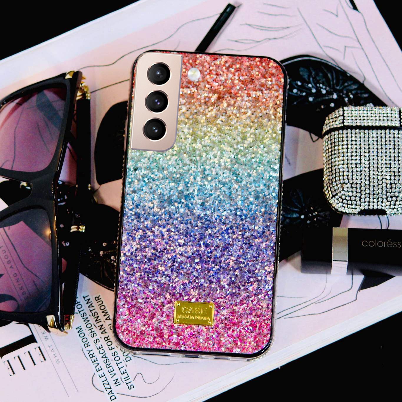 Rainbow Glitter Bling Diamonds Luxury Cover iPhone cover – JustAndBest India