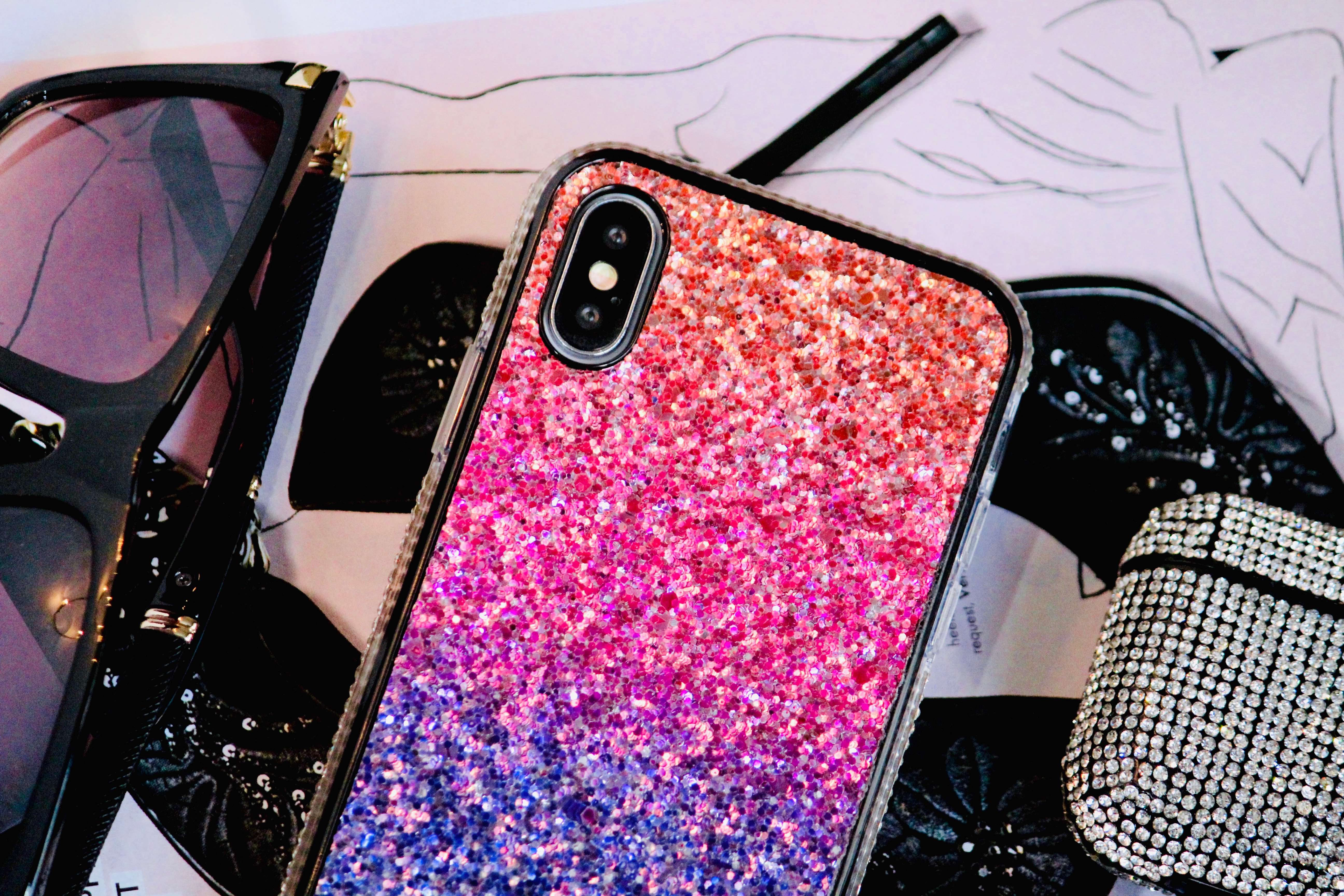 Rainbow Glitter Bling Rhinestones Luxury Cover iPhone cover – JustAndBest India