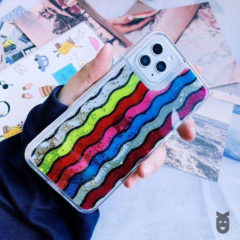 Rainbow Glitter Quicksand Luxury Case iPhone cover – JustAndBest India