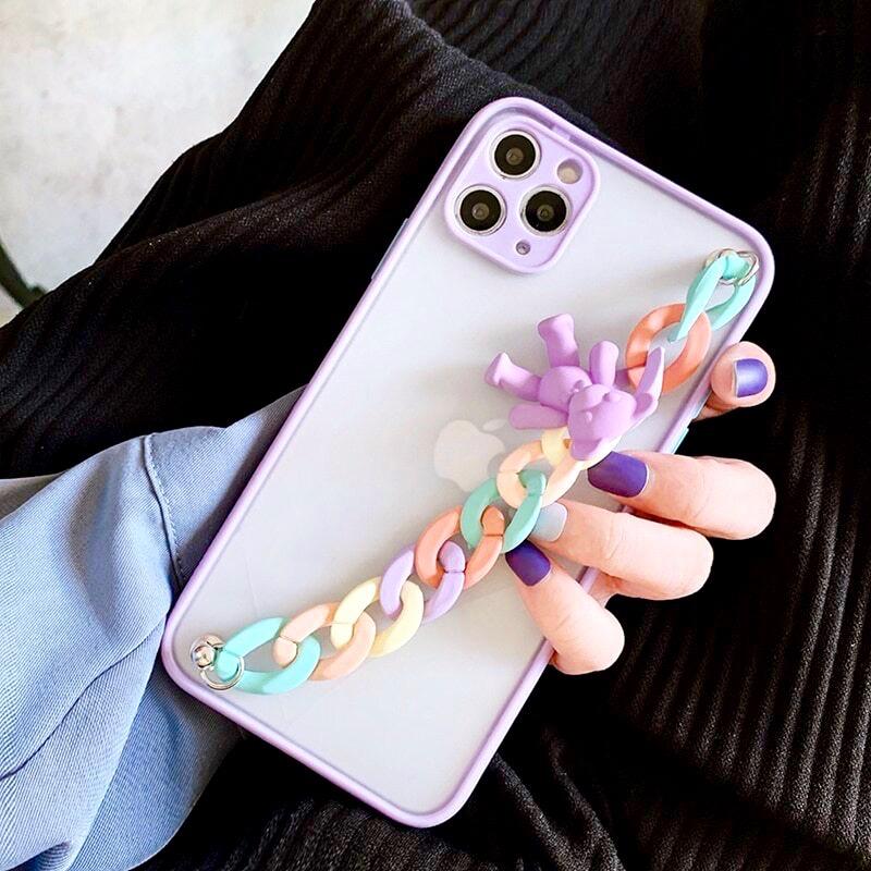 Rainbow Strap Holder Matte Premium Case for iphone