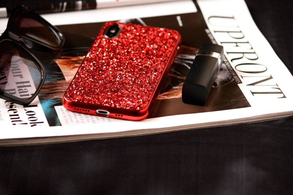 Red Glitter cases for iPhone XR 