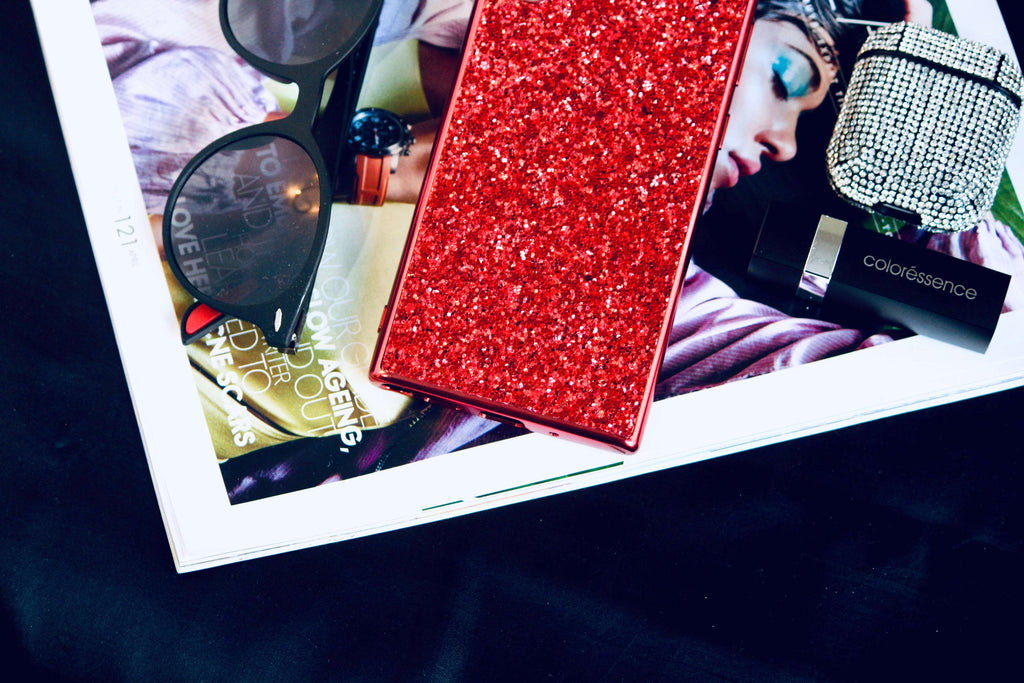 Red Glitter Bling Sequin cover for Samsung S21 Plus