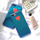 Red Heart Aurora Blue Light Ray Case