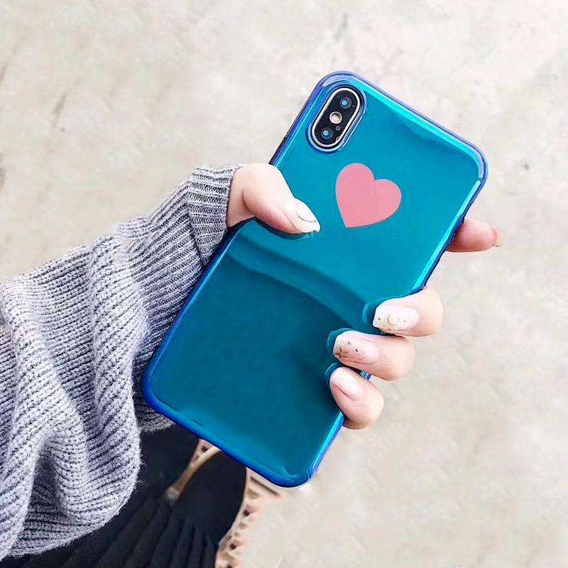 Red Heart Aurora Blue Light Ray Case iPhone cover – JustAndBest India