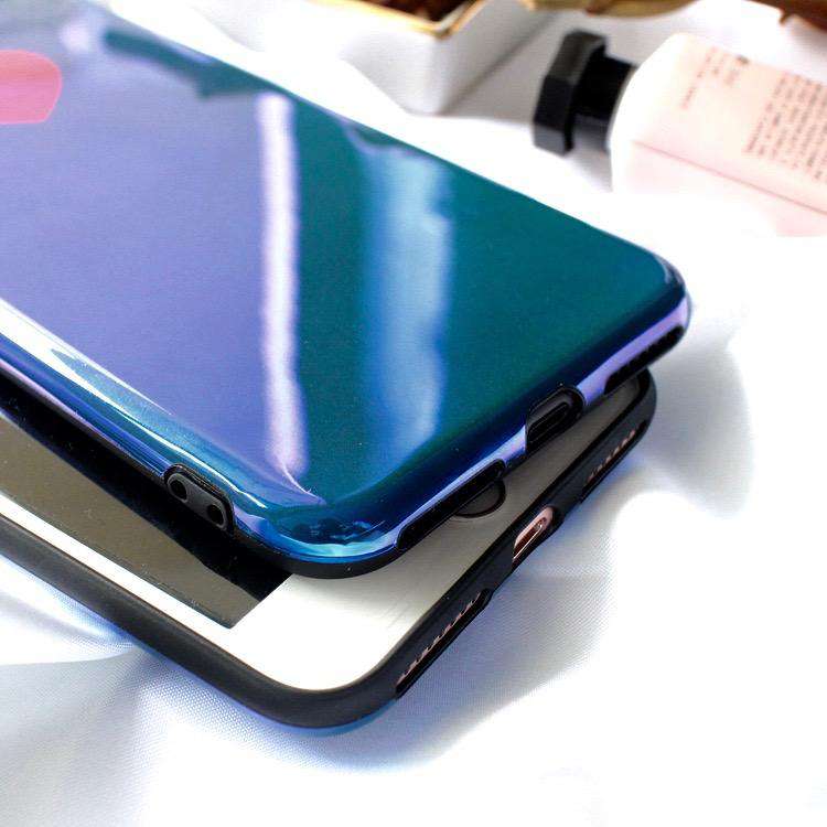 Red Heart Aurora Blue Light Ray Case iPhone cover – JustAndBest India