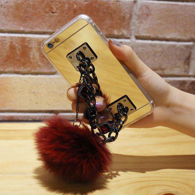 Bracelet with Pompom on iphone cover