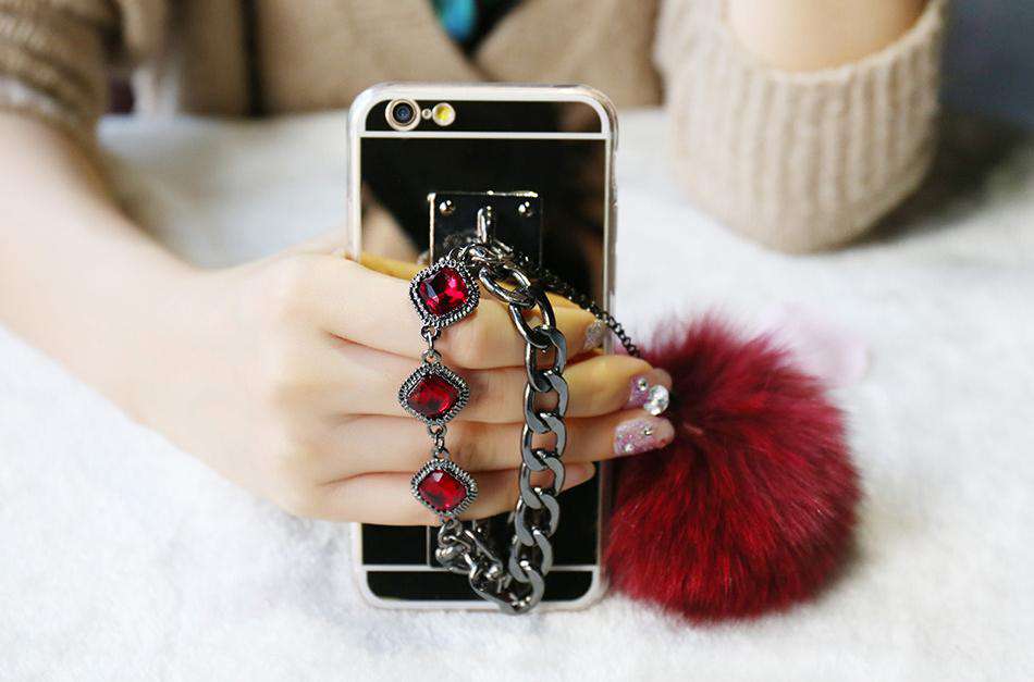 Red Rhinestone bracelet iphone cover