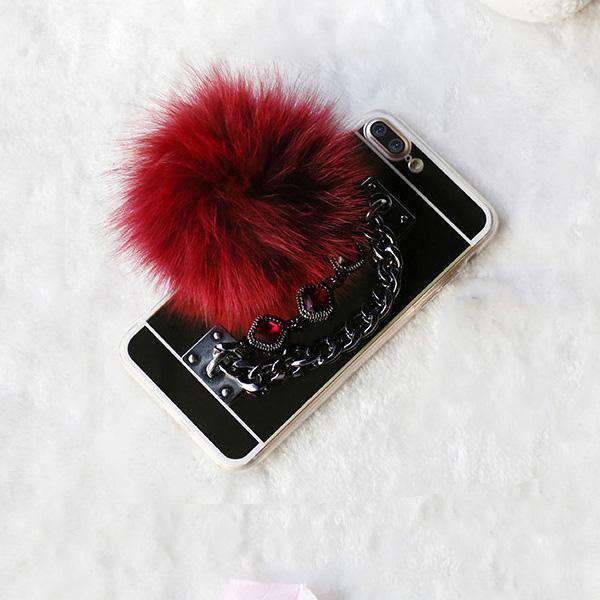 Red Bracelet Pompom Case for iPhone XS / X