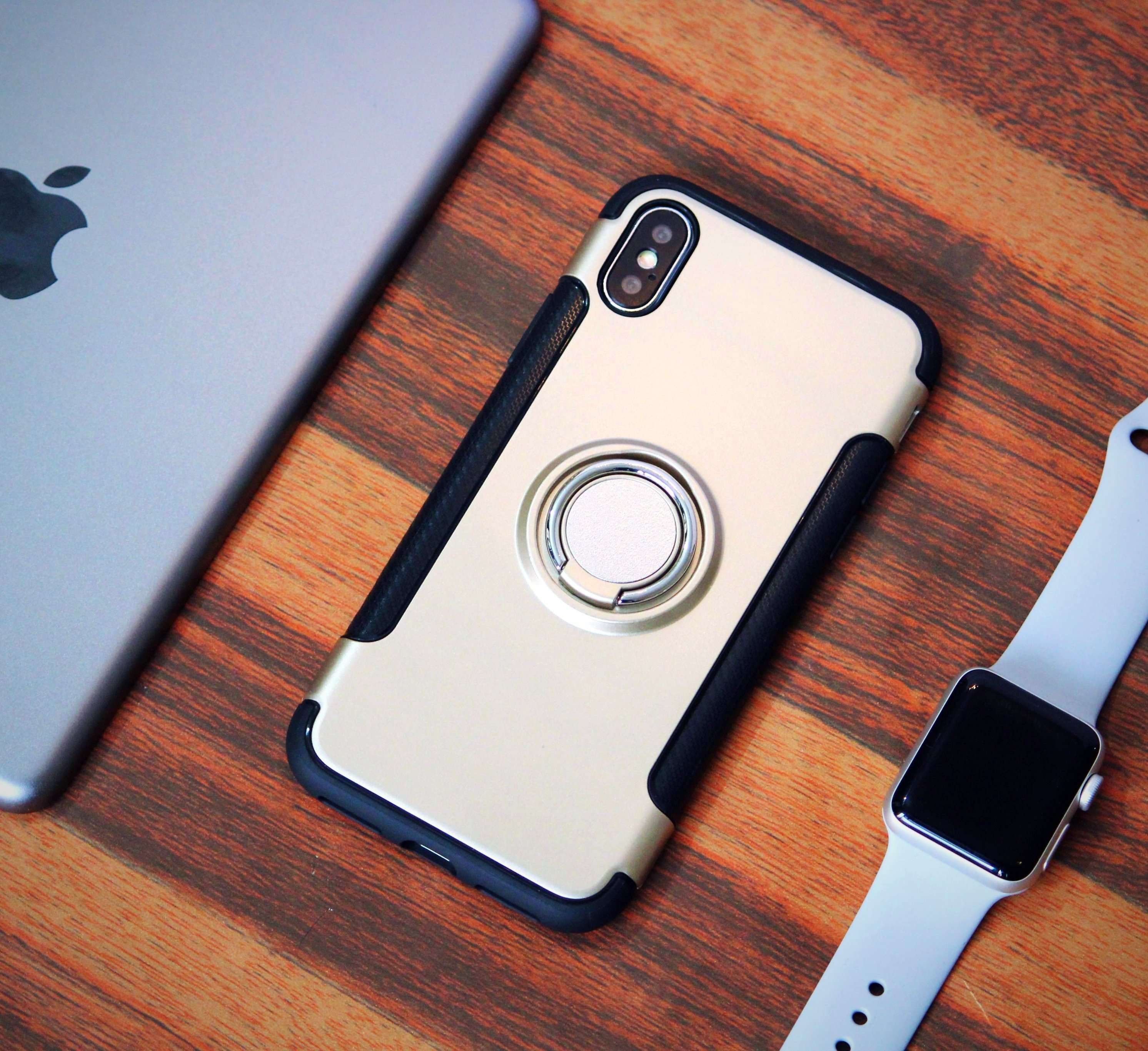 Dual Layer Ring Holder Shockproof Hybrid Case – phone accessory by JustAndBest India