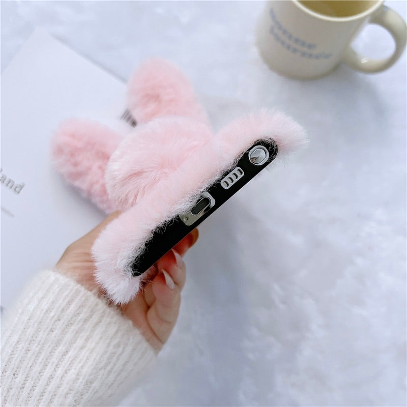 Bunny Rabbit Fur Plush Case iPhone cover – JustAndBest India