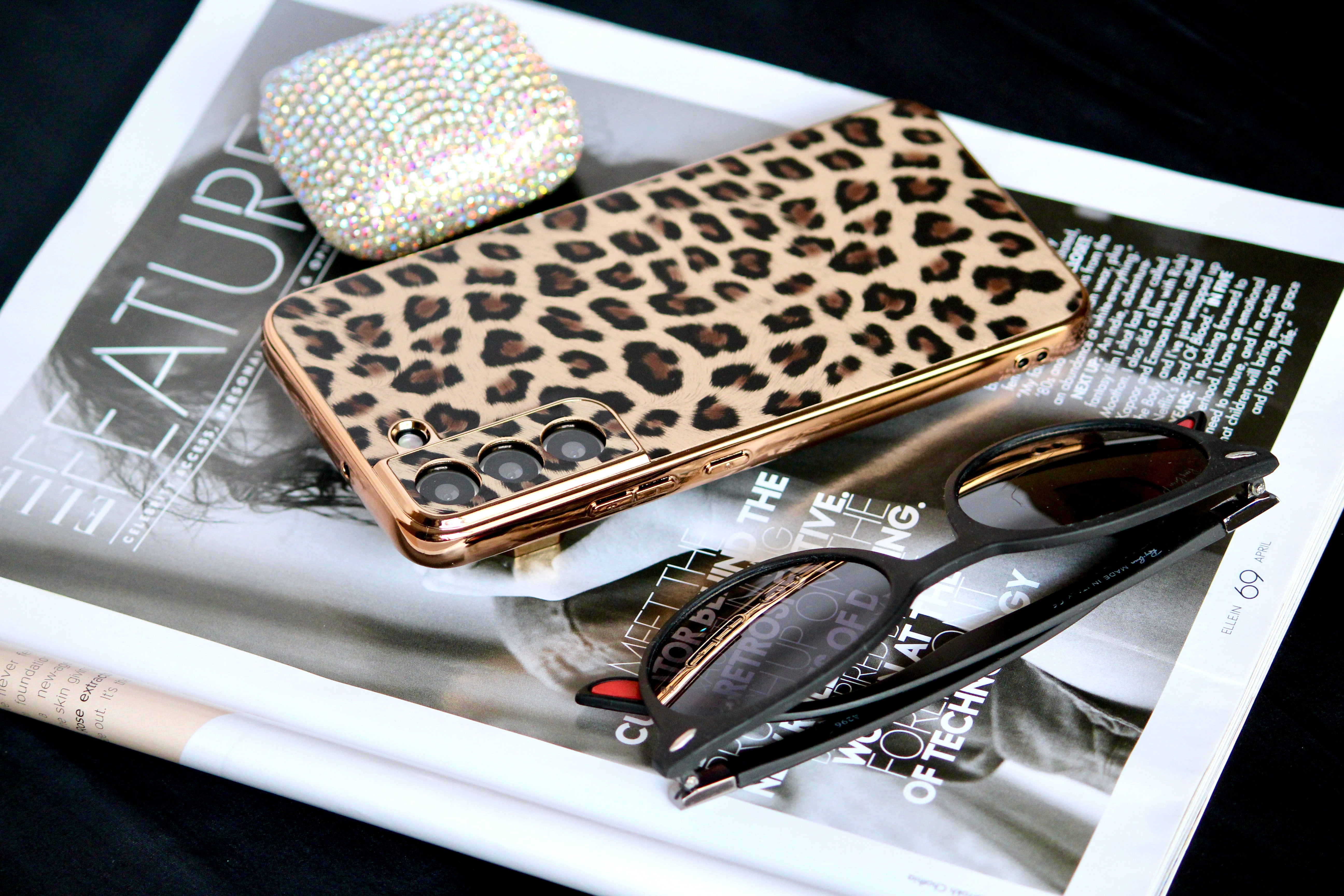 Leopard Print Gold Electroplated Luxury Cover iPhone cover – JustAndBest India