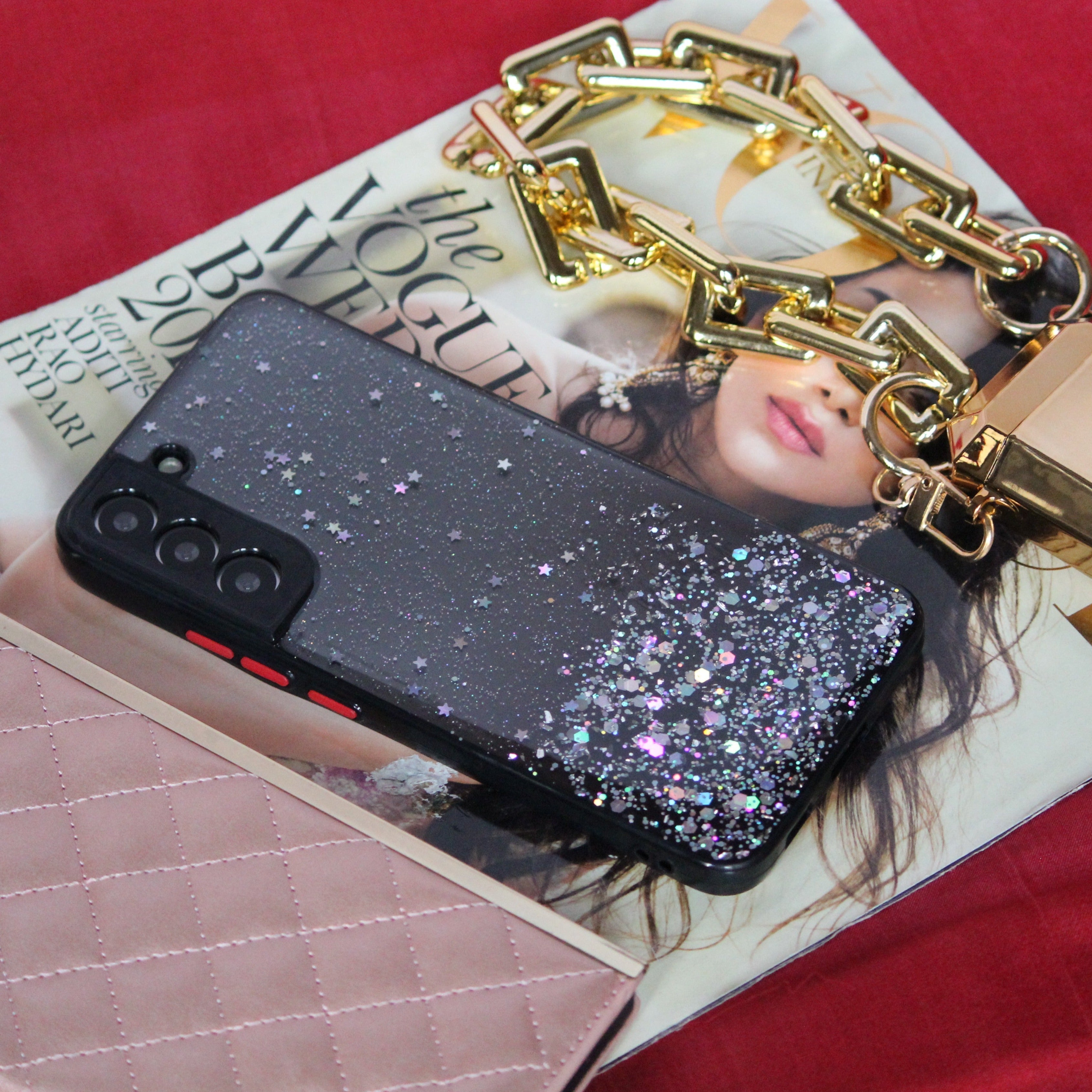 Glitter Stars Transparent Cover iPhone cover – JustAndBest India