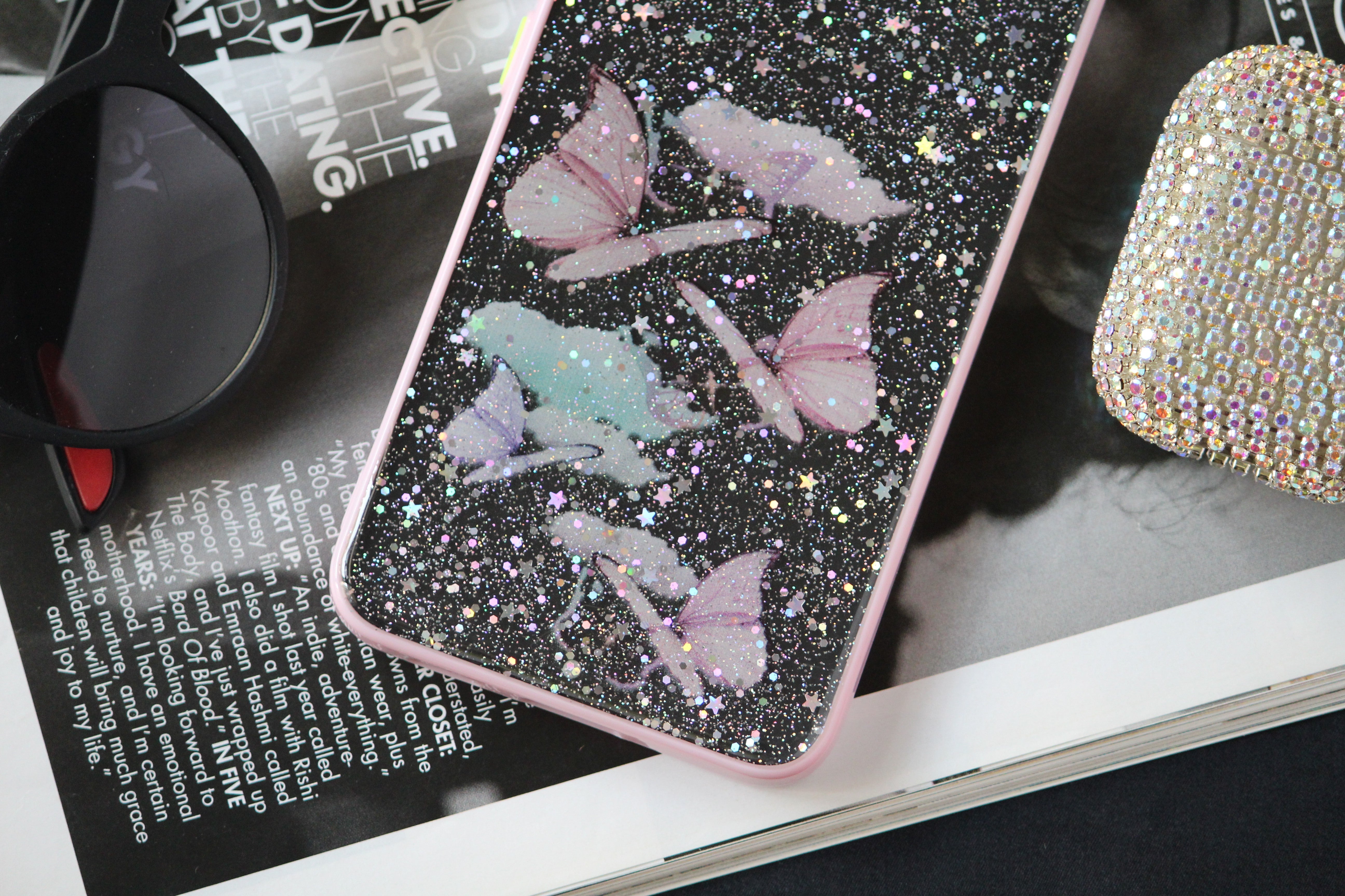 Butterfly Glitter Transparent Cover iPhone cover – JustAndBest India