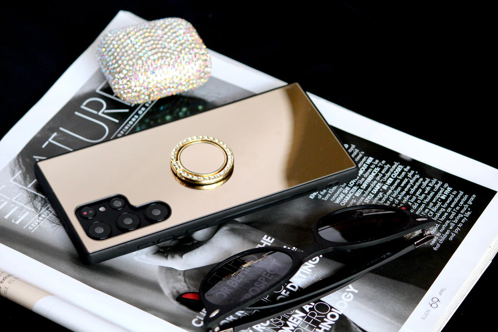 Gold Mirror Ring Holder Samsung S21 Cover