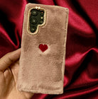 Cute Heart Plush Fur Cover iPhone cover – JustAndBest India