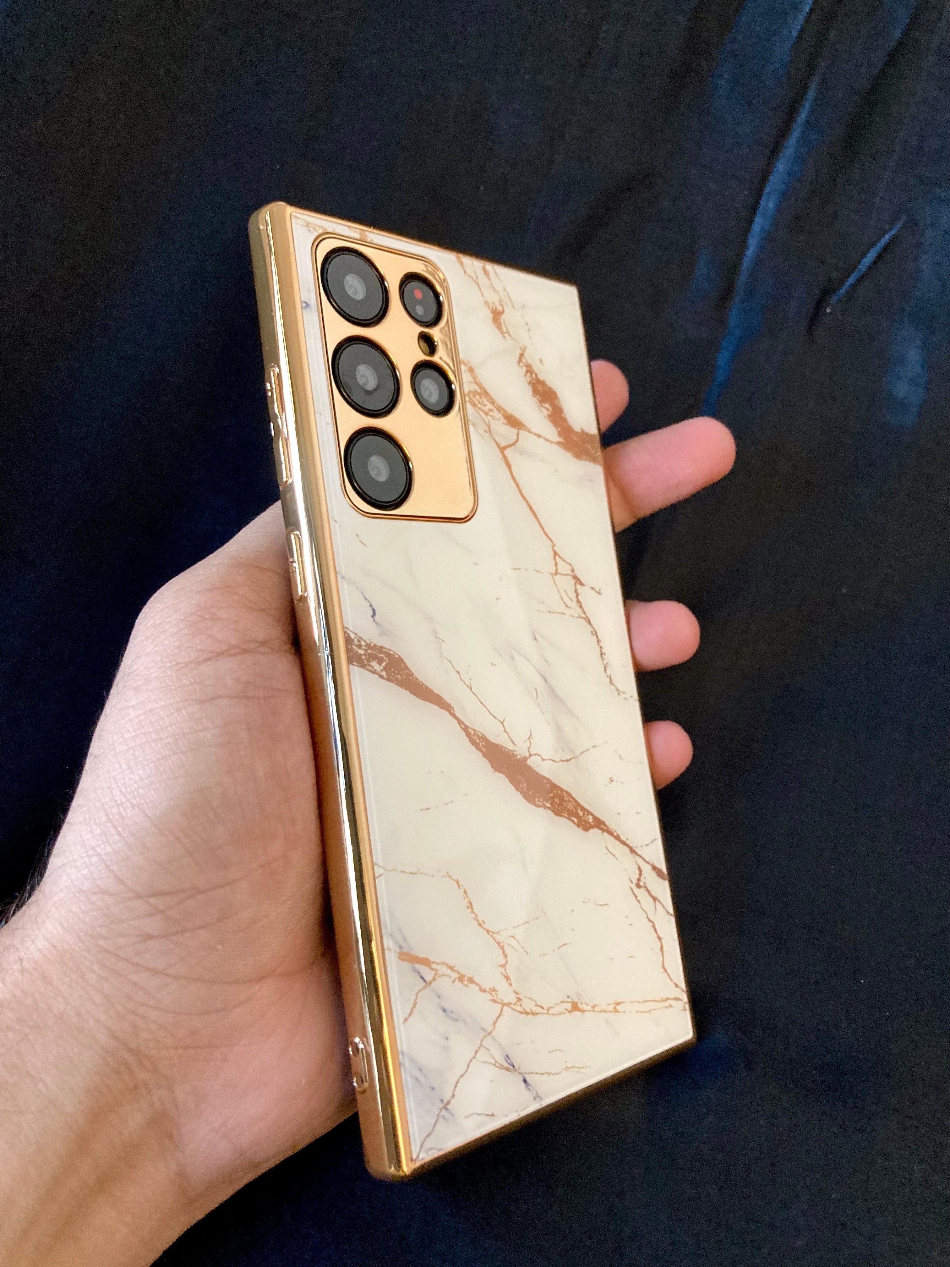 Gold Electroplated Marble Pattern Luxury Cover iPhone cover – JustAndBest India