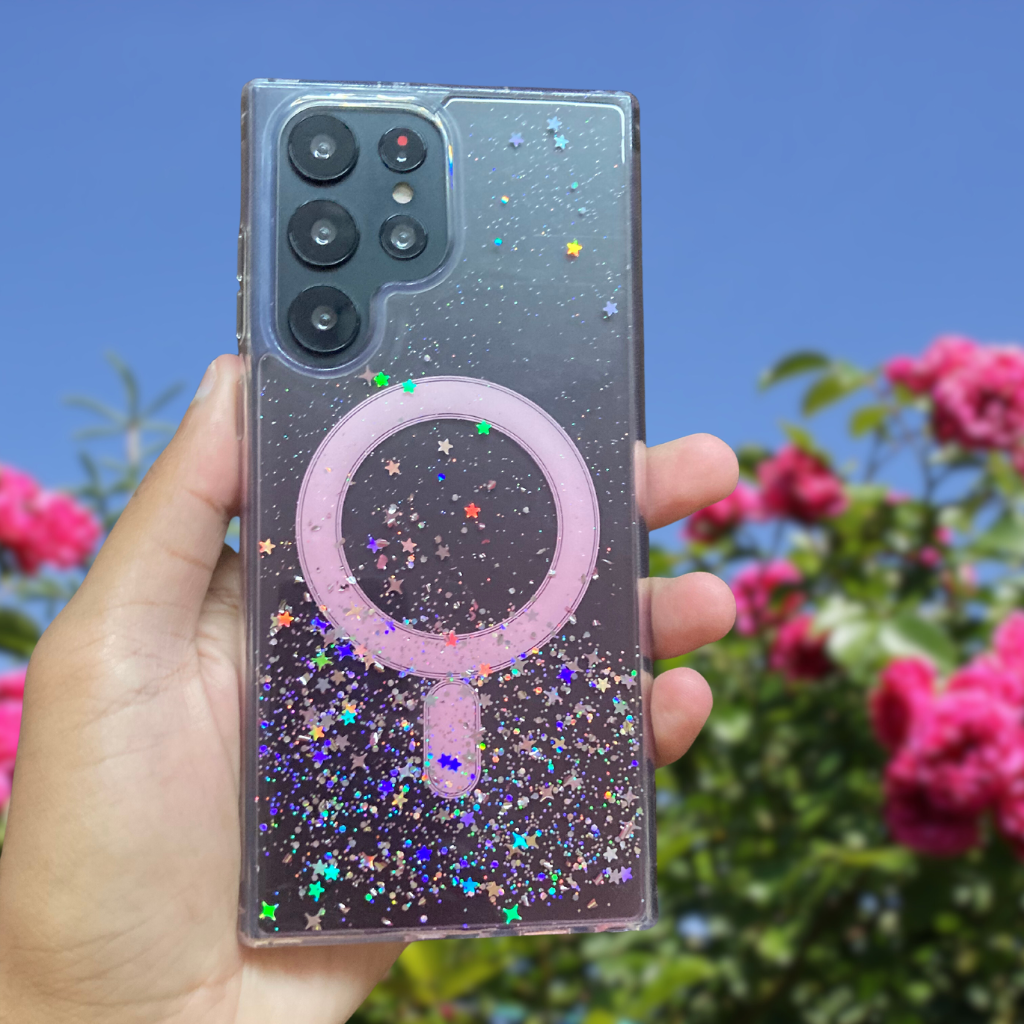 Pink Gradient Glitter Transparent Case iPhone cover – JustAndBest India