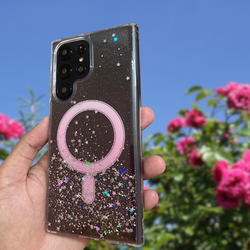 Pink Gradient Glitter Transparent Case iPhone cover – JustAndBest India