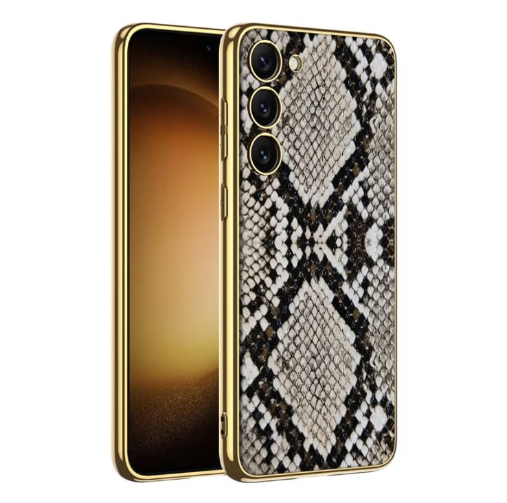 Gold Electroplated Python Pattern Leather Luxury Cover iPhone cover – JustAndBest India