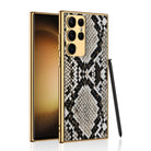 Gold Electroplated Python Pattern Leather Luxury Cover