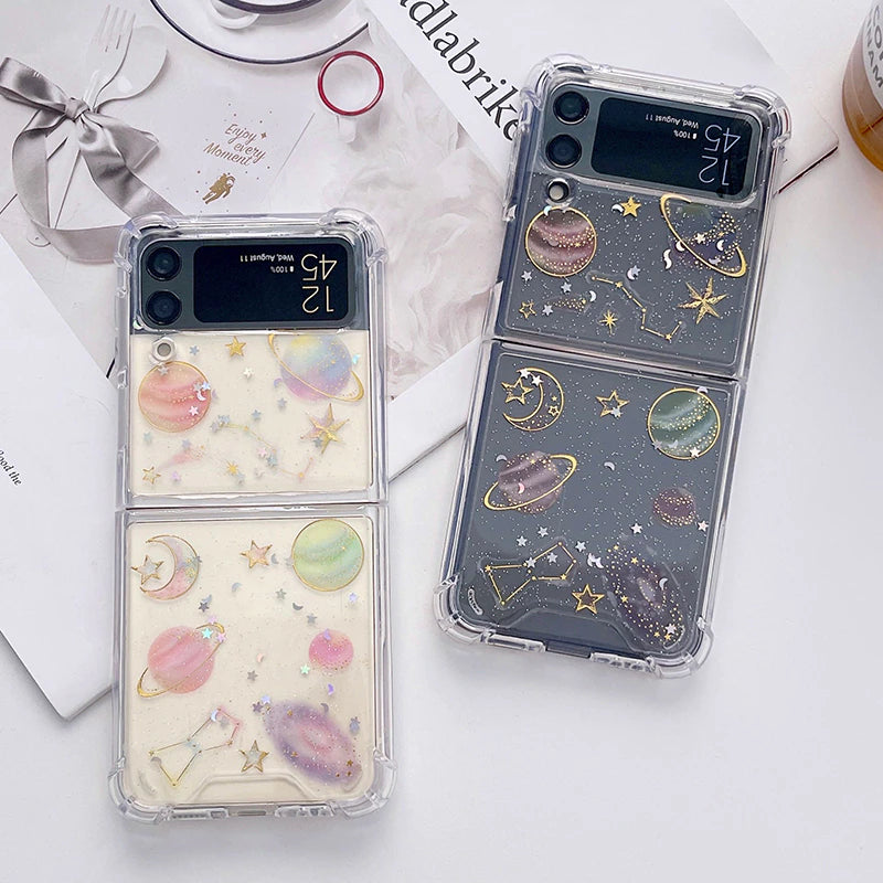 Glitter Stars samsung flip covers