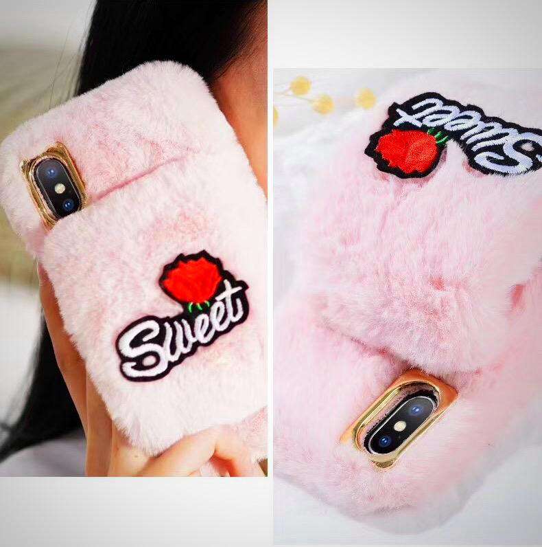 Sweet Rose Fur Case for iphone