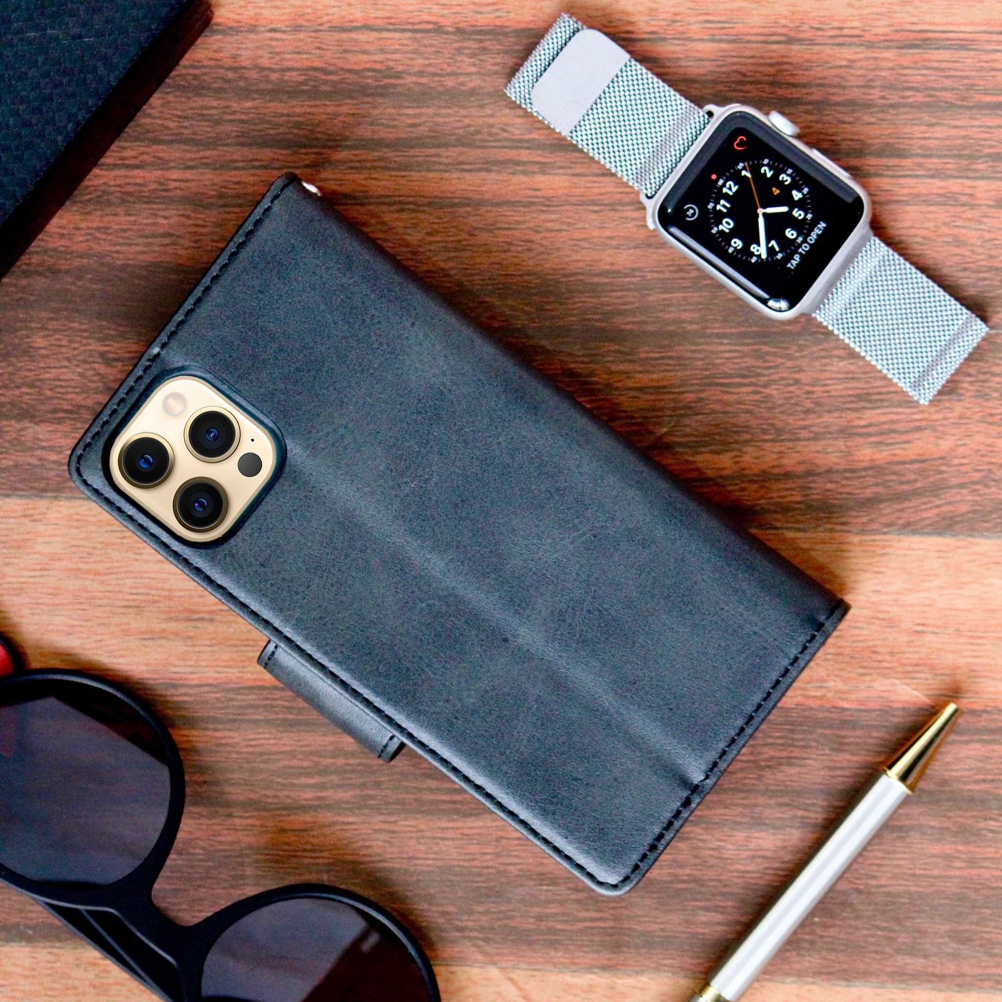 Two-In-One Wallet Style Premium Leather Luxury Flip Case iPhone cover – JustAndBest India