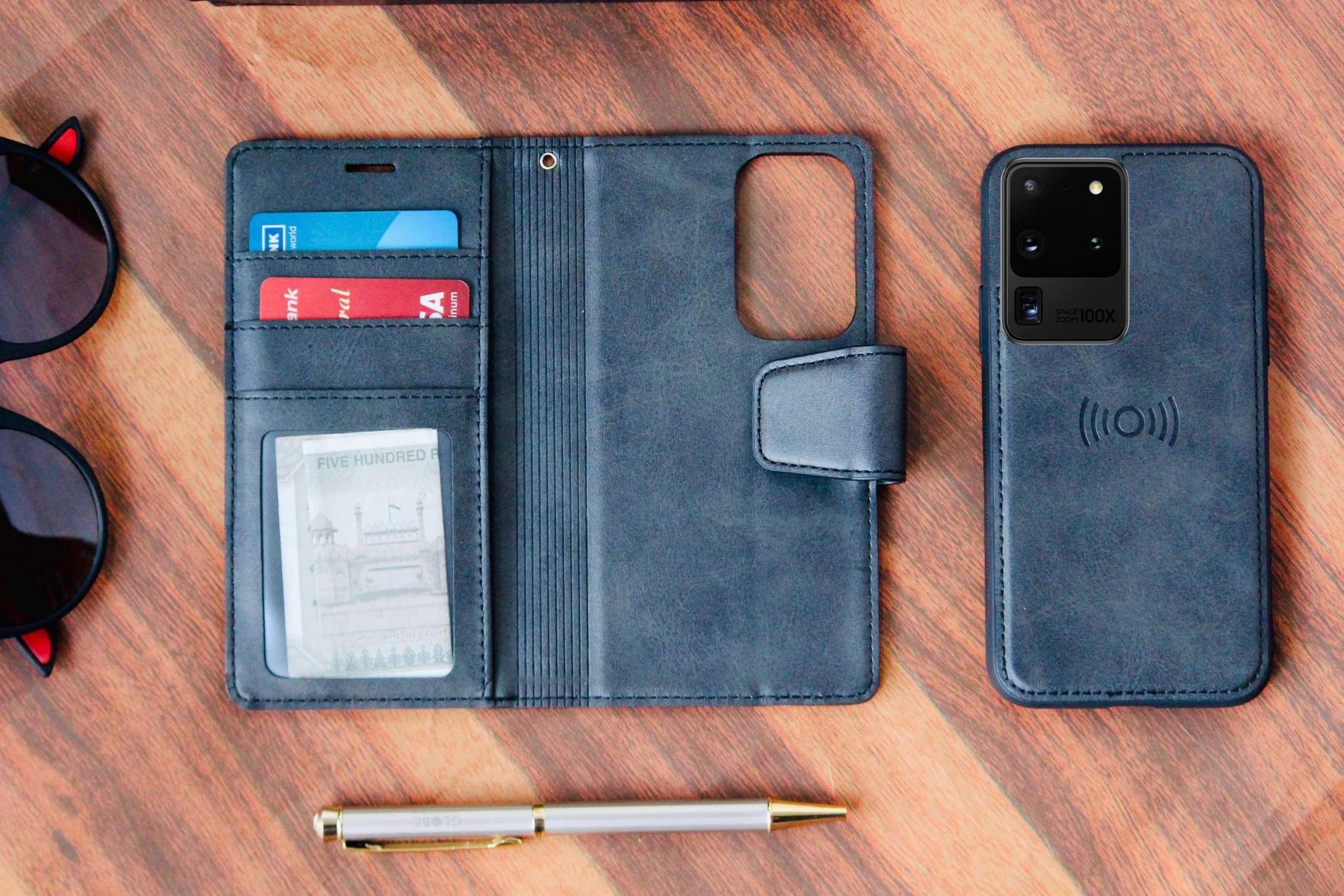 Two-In-One Wallet Style Premium Leather Luxury Flip Case iPhone cover – JustAndBest India